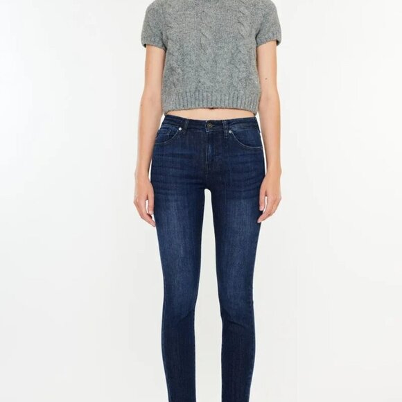 Kancan High-Rise Slim Fit Raw Hem Ankle Jeans - Picture 4 of 8